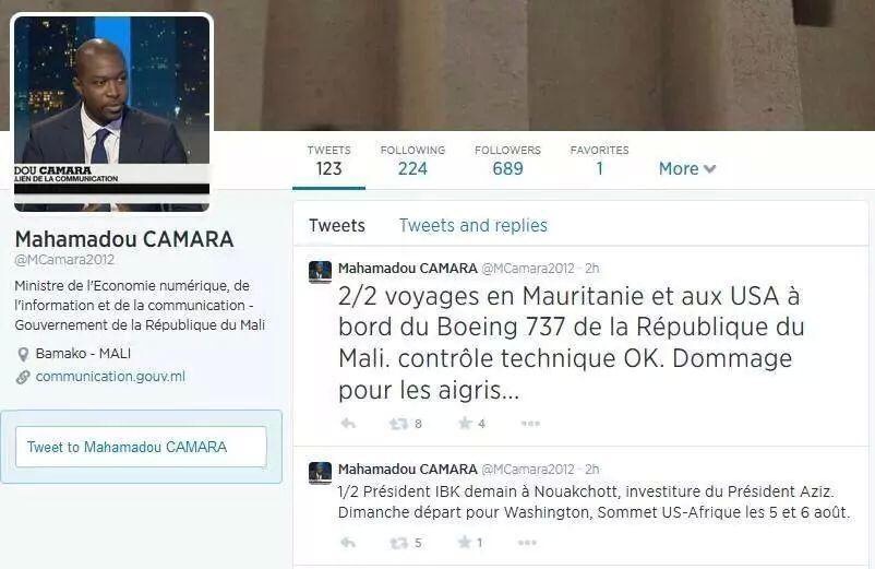 Mali: l&rsquo;étrange Tweet  de Mahamadou Camara