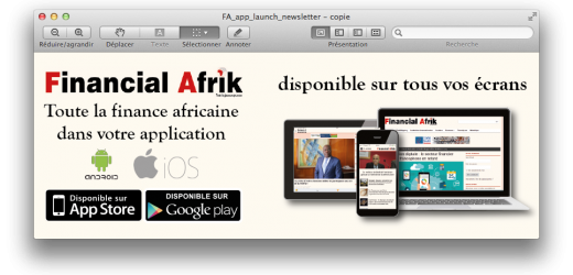 La petite « appli » de Financial Afrik sur IOS et Androïd