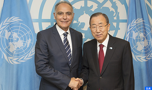 Secretary-General Ban Ki-moon meeting with H.E. Mr. Salaheddine Mezouar, Foreign Minister, Morocco.