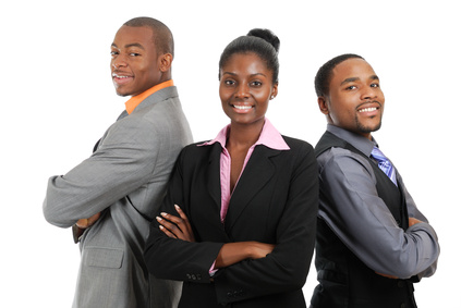 This is an image of business team standing.