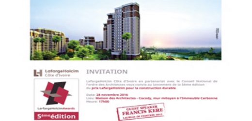 LafargeHolcim Côte d’Ivoire lance la 5ème Edition des Awards de LafargeHolcim pour la Construction Durable en Côte d’Ivoire
