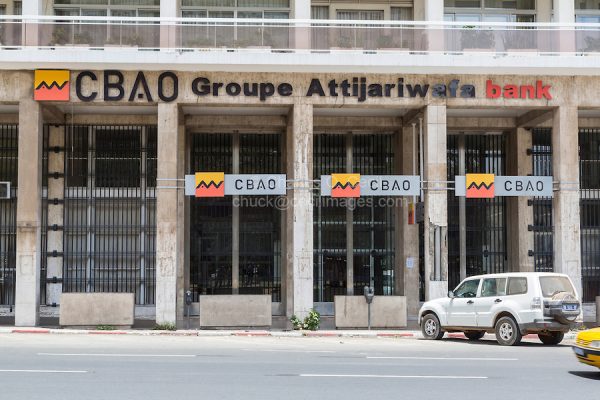Dakar, Senegal.  CBAO Bank, Banking Company of West Africa (Compagnie Bancaire de l'Afrique Occidentale), a private bank based in Senegal.