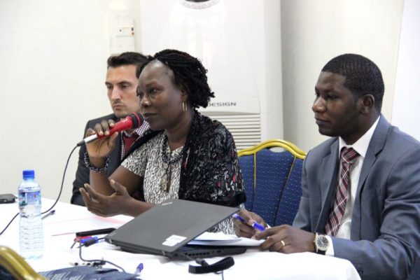 Pour Mme Sylvie Benissan-Messan (au micro), l’AGOA Togo 2017 devra permettre aux exportateurs de s’unir pour que les exportations décollent