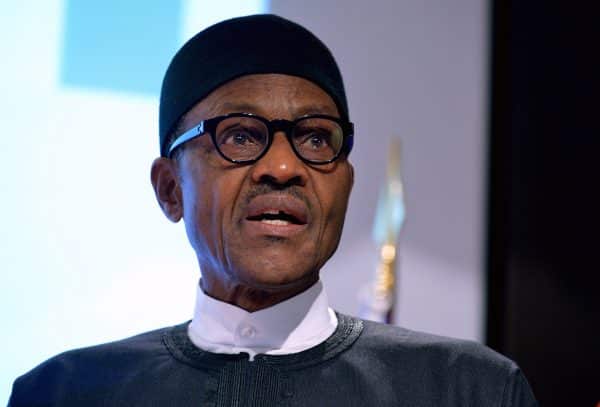 Nigeria's President Muhammadu Buhari addresses a Franco-Nigerian business forum at French employer association Medef's headquarters in Paris on September 15, 2015. AFP PHOTO / ERIC PIERMONT (Photo credit should read ERIC PIERMONT/AFP/Getty Images)