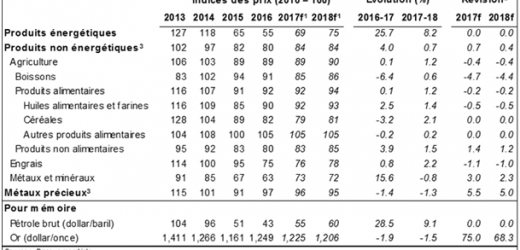 La Banque mondiale prévoit une hausse des prix des matières premières industrielles en 2017