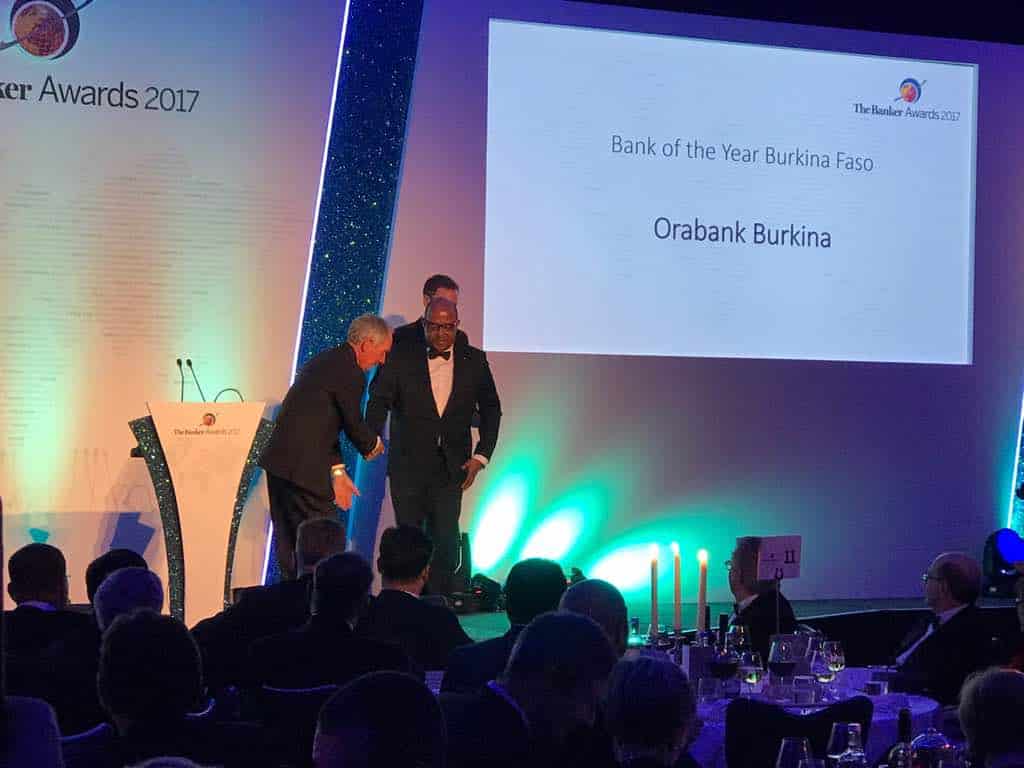 La filiale Orabank au Burkina Faso distinguée à la cérémonie des Banker Awards à Londres