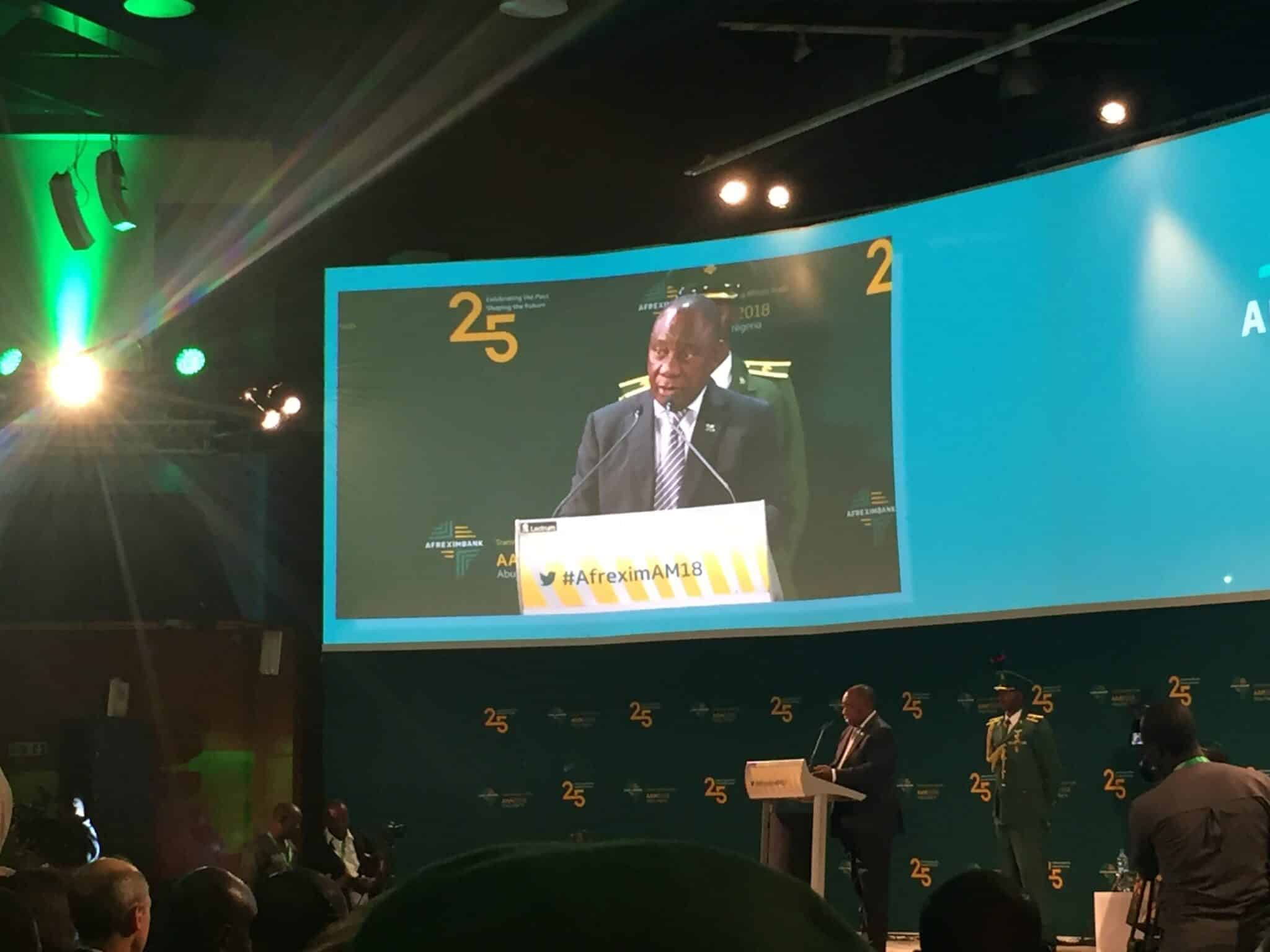 Aux AG d’Afreximbank, Cyril Ramaphosa appelle à l’intégration africaine