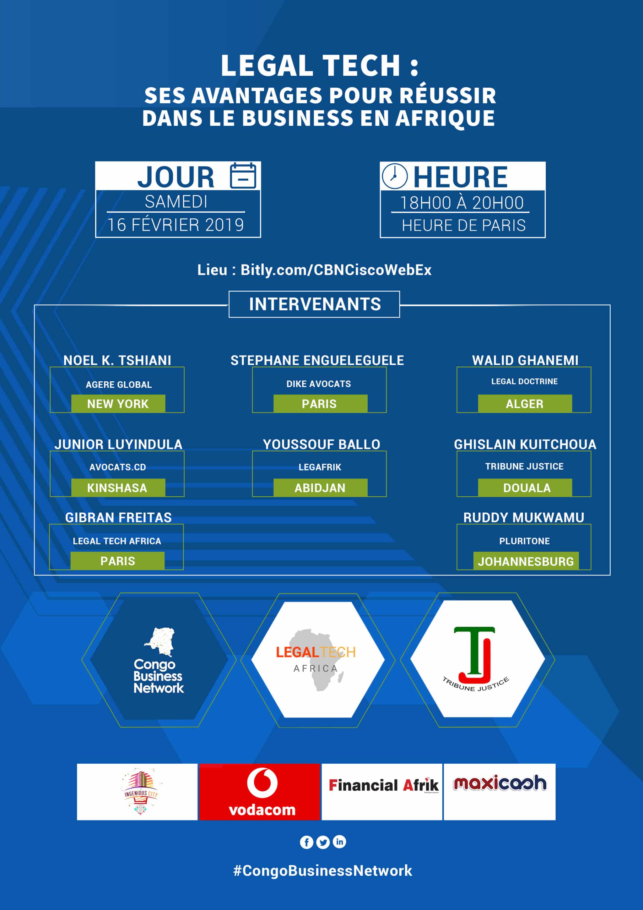 Congo Business Network, Legal Tech Africa et Tribune Justice organisent un événement sur la legal tech en Afrique