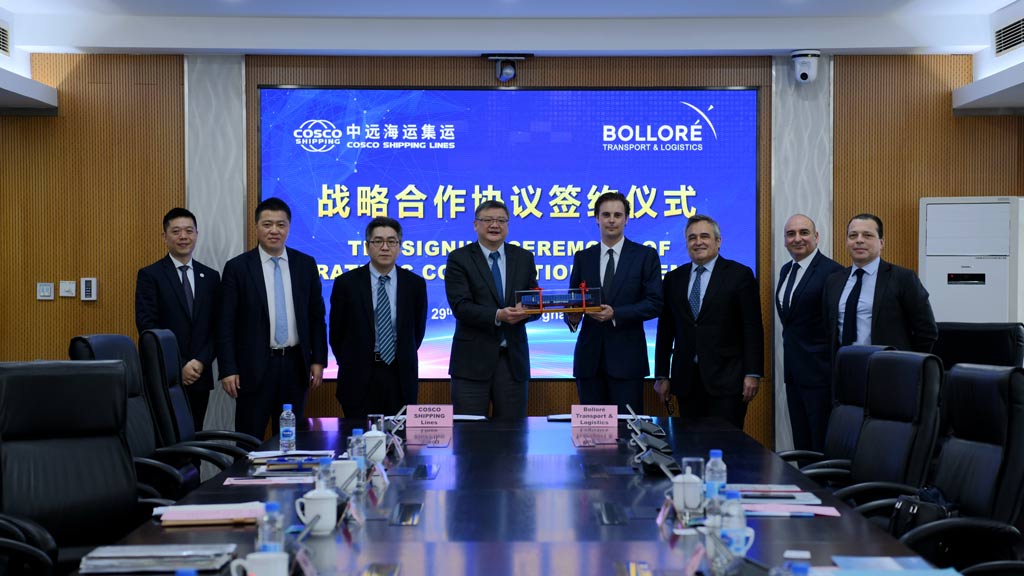 COSCO SHIPPING Lines et Bolloré Transport & Logistics signent un protocole d’accord pour développer ensemble de nouvelles synergies
