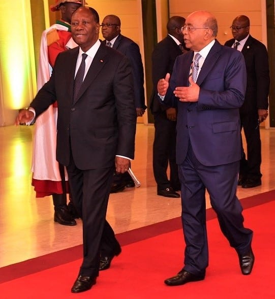 Mo Ibrahim chez  Allassane Ouatarra pour parler de bonne gouvernance