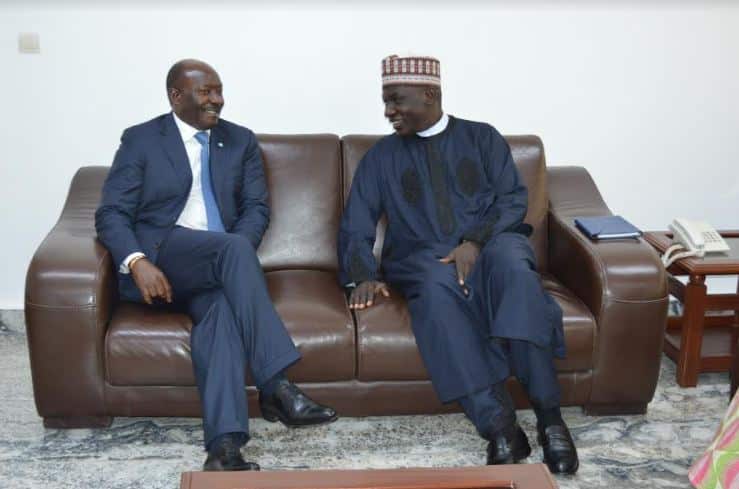 Le Président du Groupe BGFIBank, Henri Claude OYIMA, reçu en audience par  M. Alamine Ousman MEY, Ministre camerounais de l&rsquo;Economie