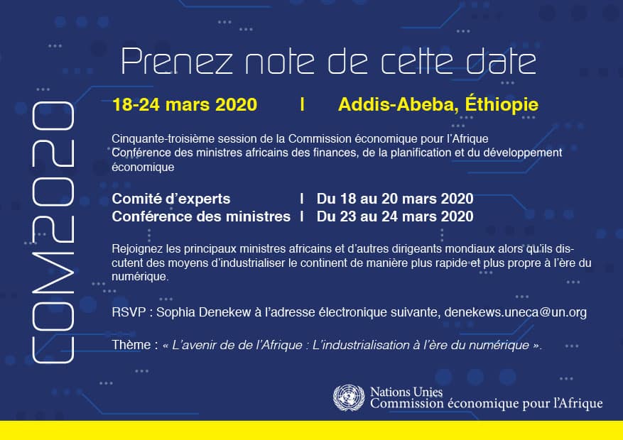 Cinquante-troisième session de la Commission économique pour l’Afrique, 18-24 mars 2020 | Addis-Abeba, Éthiopie