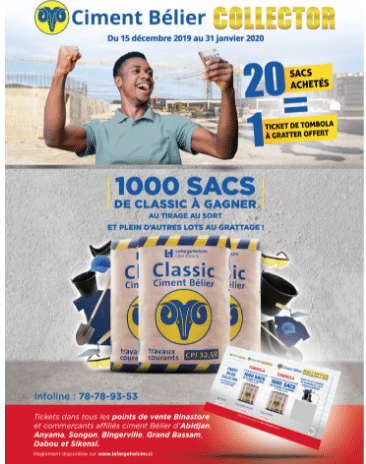 Bélier collector : 1000 sacs de ciment Bélier Classic à gagner