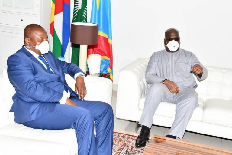 RDC : Félix Tshisekedi en tête-à-tête avec son homologue centrafricain Tuedera à Kinshasa