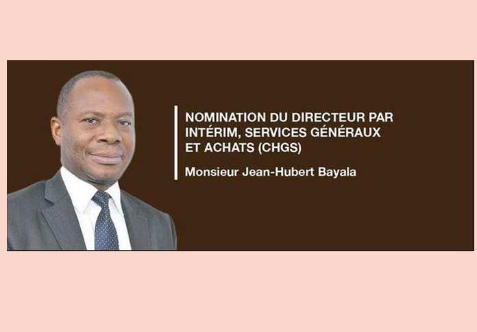 BAD: nomination du Directeur par intérim, Services généraux et Achats