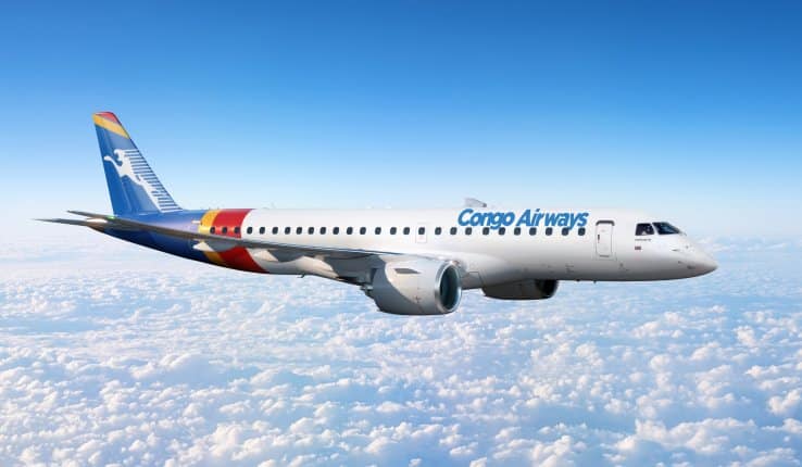 RDC : Congo Airways passe une  commande ferme de 2 E190-E2 pour   256 millions USD