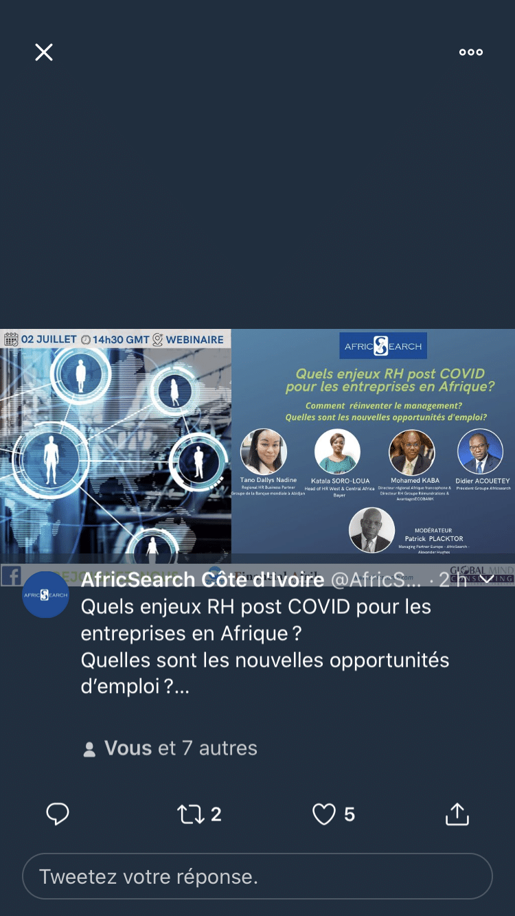 Première édition des webinaires Africsearch Live sur les ressources humaines