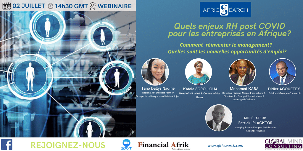Webinaire AfricSearch et Global Mind:  les enjeux  des ressources humaines des entreprises  en temps de covid-19