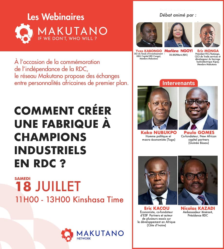 Sultani Makutano lance des webinaires à l&rsquo;occasion de 60 d&rsquo;indépendance de la RDC