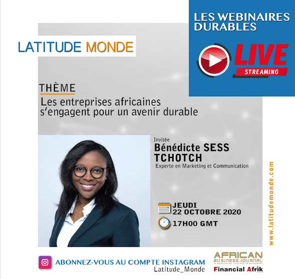 LATITUDE MONDE: Wébinaire Durable sur la nécessité pour les entreprises d’arrimer la notion de responsabilité à leurs stratégies de Communication et de Marketing.