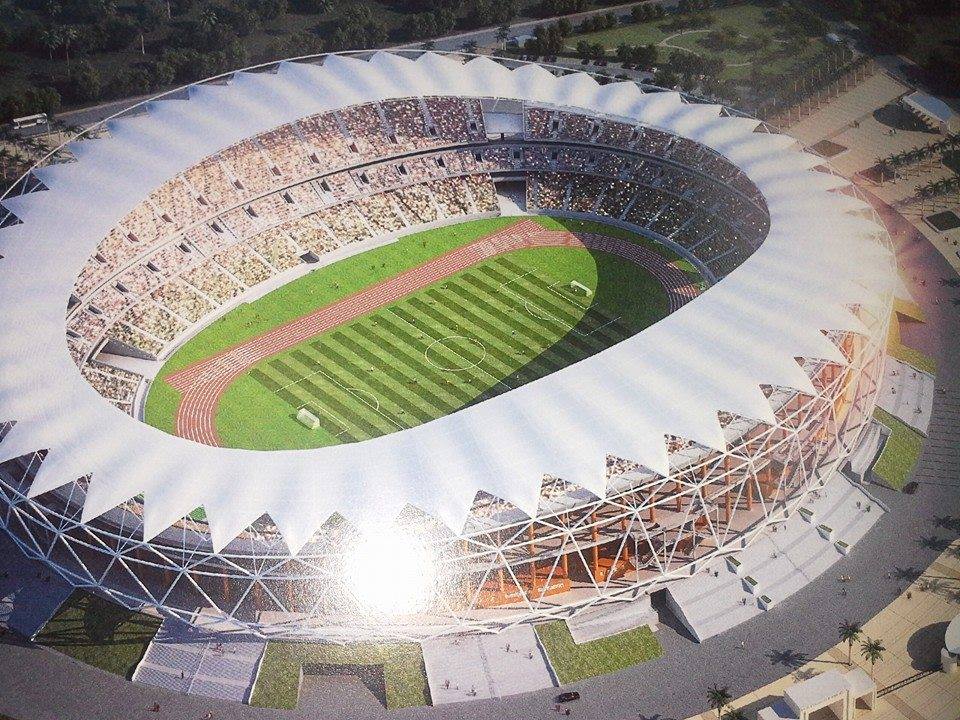 Le Stade Olympique d’Ebimpé construit avec le Ciment Bélier !