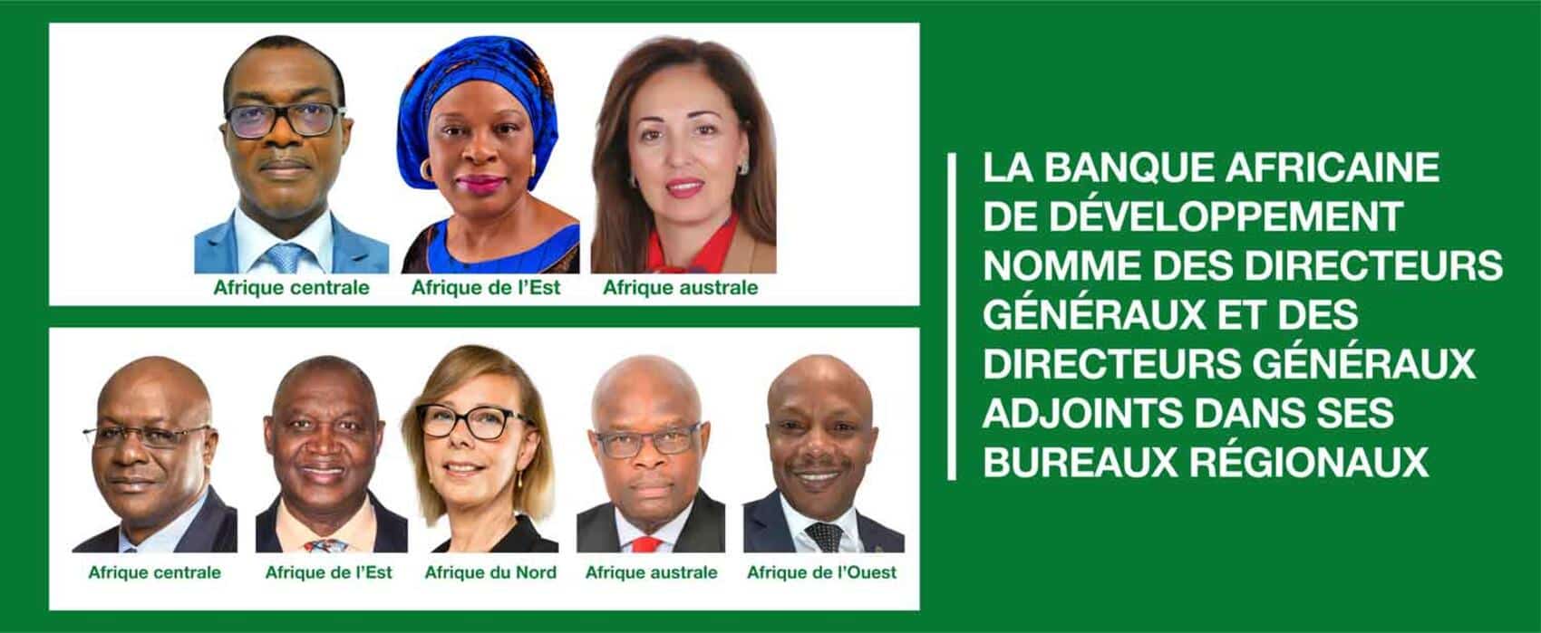 La Banque Africaine de Développement nomme des directeurs généraux et des directeurs généraux adjoints dans ses bureaux régionaux