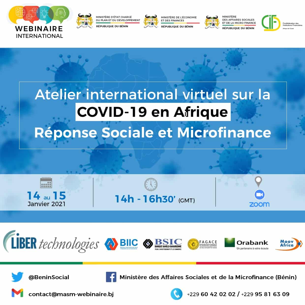 Le Bénin organise un webinaire international sur la réponse sociale à la crise sanitaire de la Covid-19 en Afrique