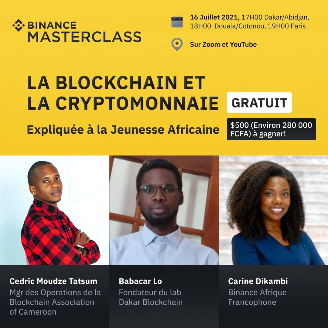 Binance va organiser son premier cours de formation sur les crypto-monnaies pour les Africains francophones