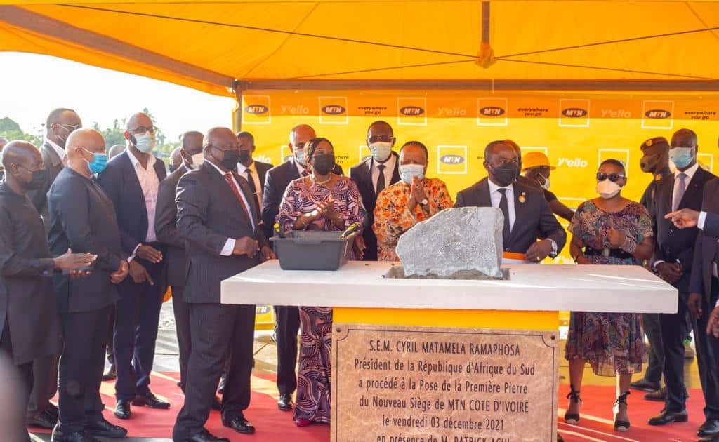 MTN Côte d’Ivoire lance la construction du siège de ses ambitions en présence de Président Cyril Ramaphosa