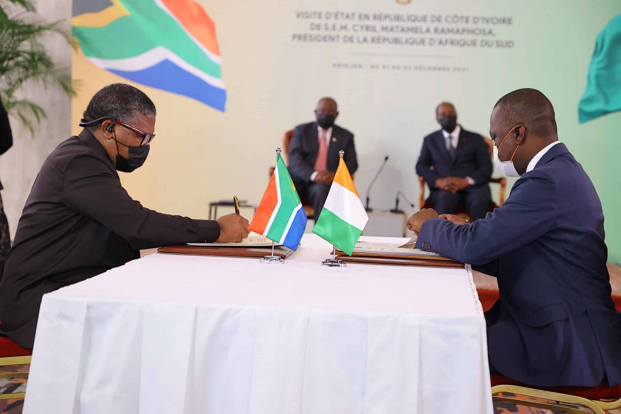 La Côte d’Ivoire et l’Afrique du Sud signent neuf accords de coopération