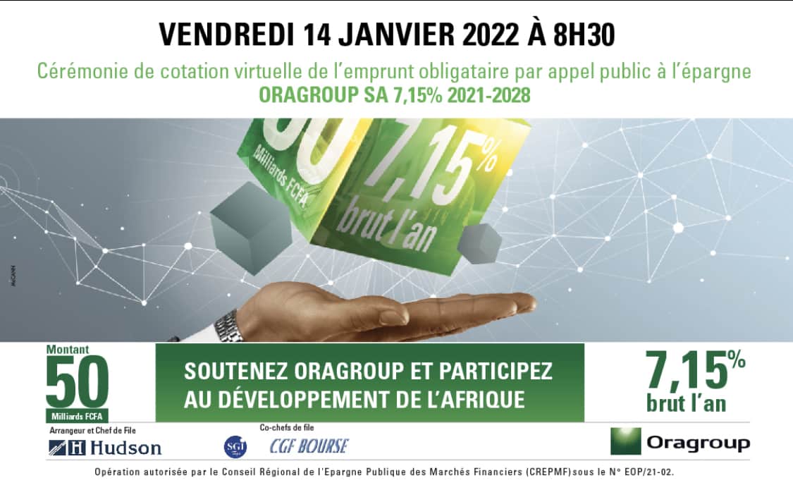 Hudson & CIE annonce la cotation de l’emprunt obligataire d’Oragroup SA