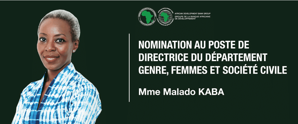 La guinéenne Malado Kaba à la tête du département genre de la Banque Africaine de Développement (BAD)