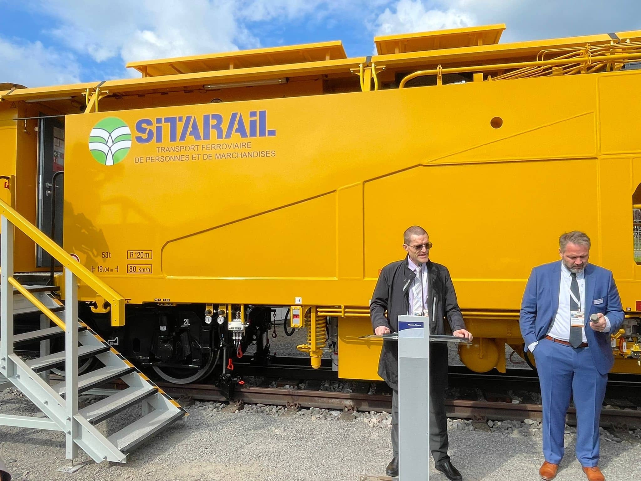 Sitarail réceptionne sa nouvelle bourreuse au salon international (iaf) à Münster en Allemagne
