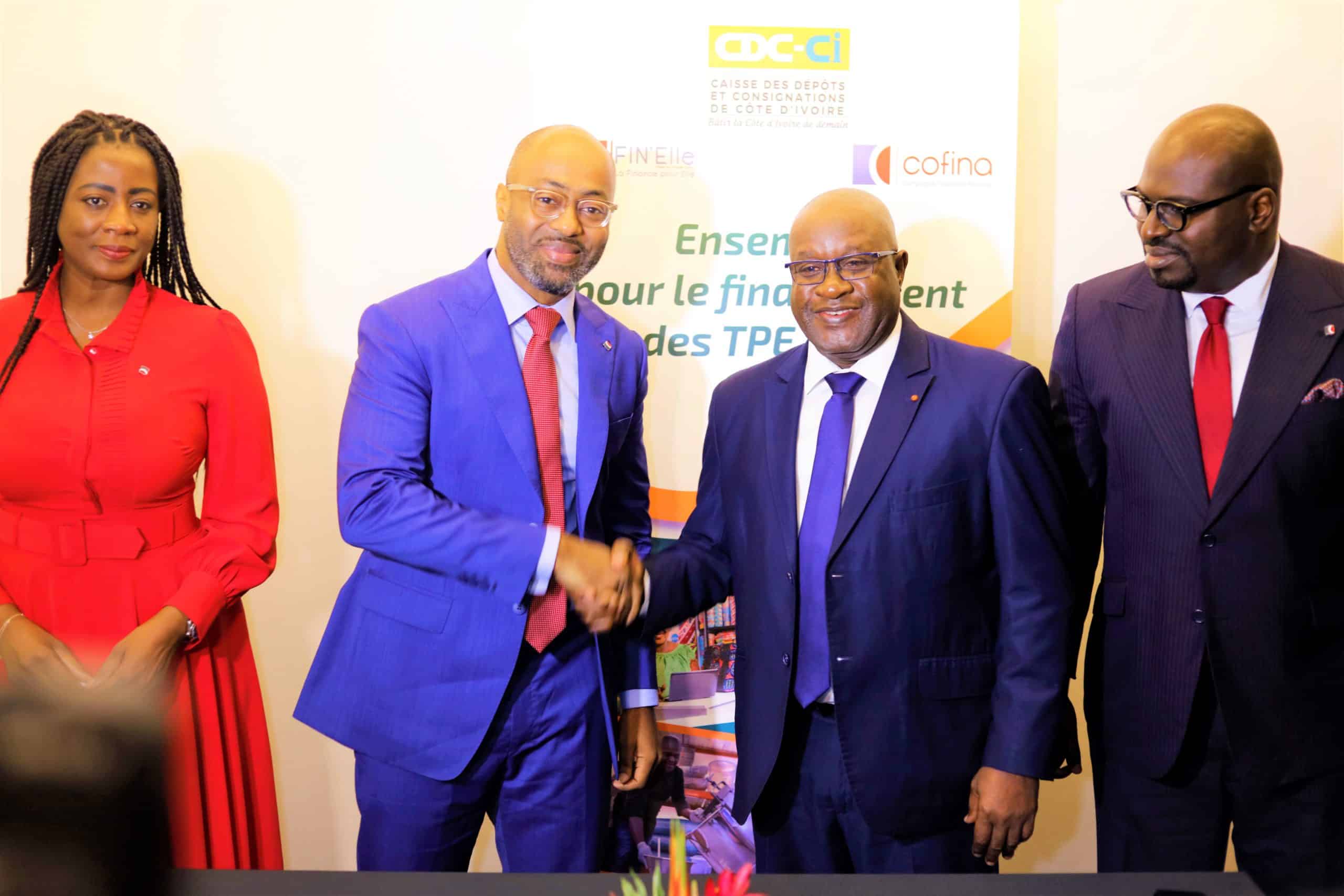 Côte d&rsquo;Ivoire : La CDC-CI signe une convention de partenariat avec Cofina Côte d’Ivoire et Fin’Elle  pour professionnaliser les TPE/PME