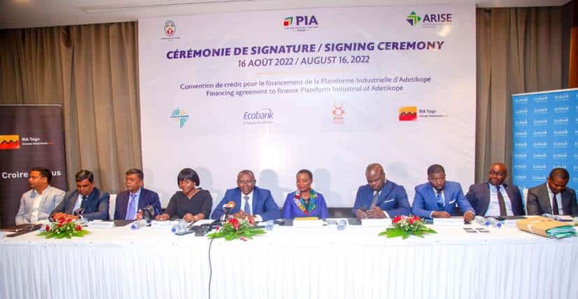 Afreximbank, Ecobank Togo, et BIA Togo financent la construction de la Plateforme Industrielle d’Adétikopé