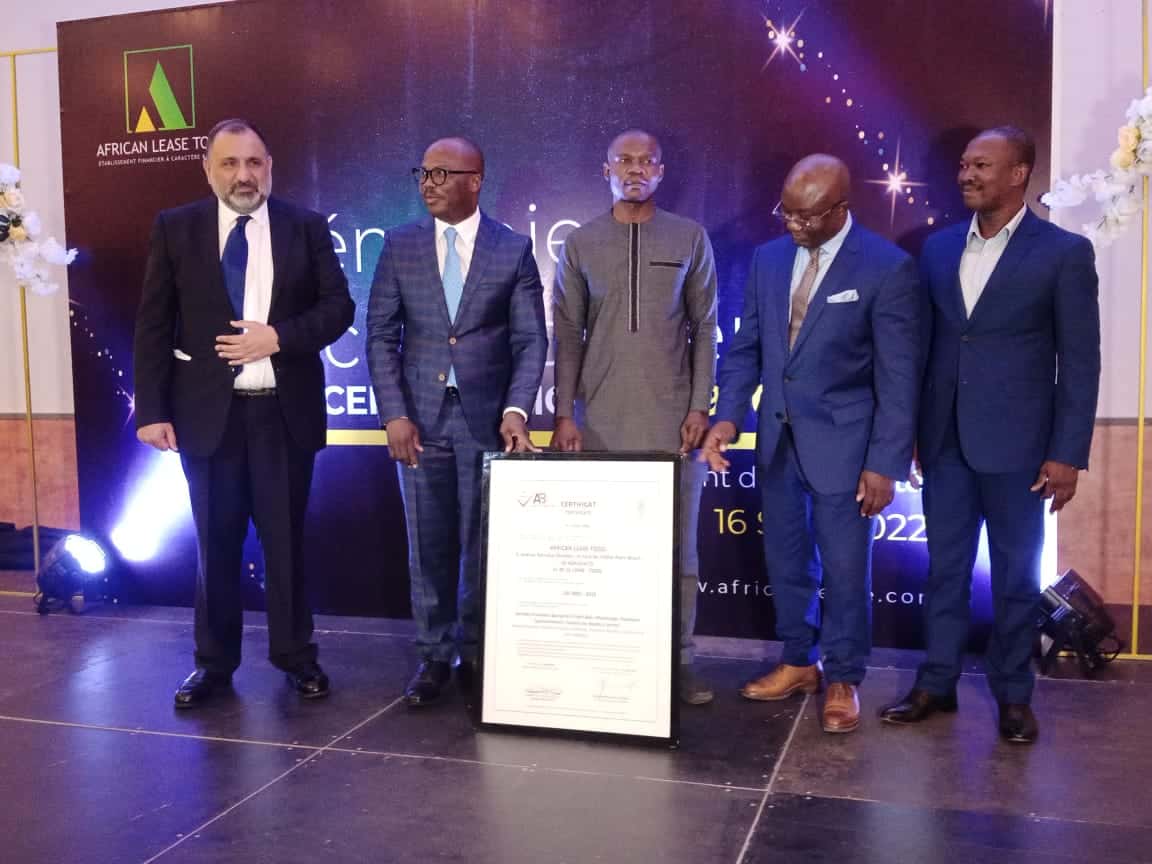 African Lease Togo certifiée ISO 9001 : 2015