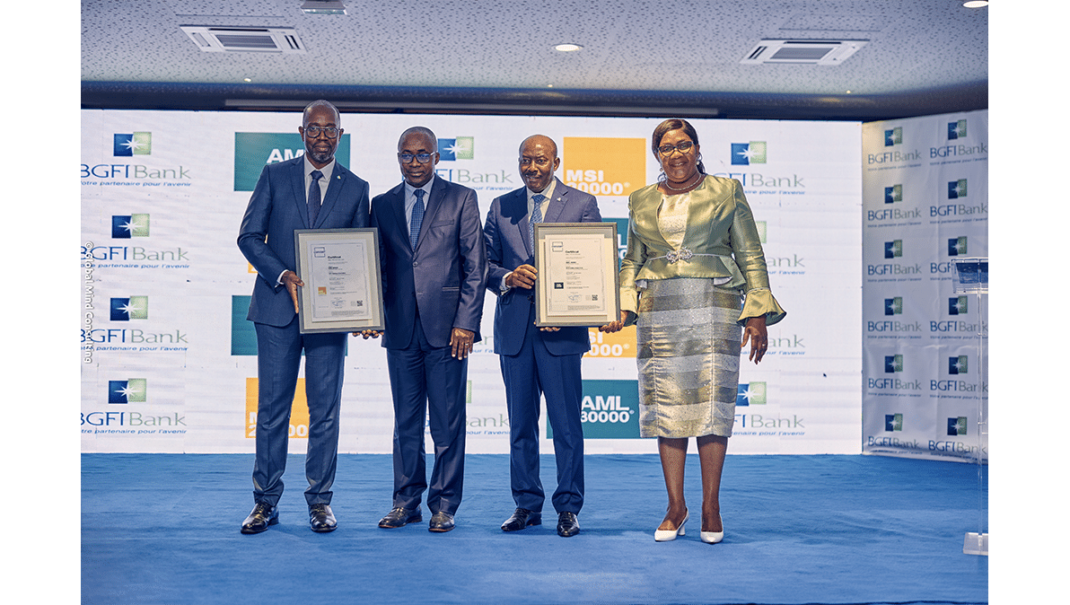 Certification AML 30000 et MSI 20000 de BGFI Holding Corporation, maison mère du Groupe BGFIBank