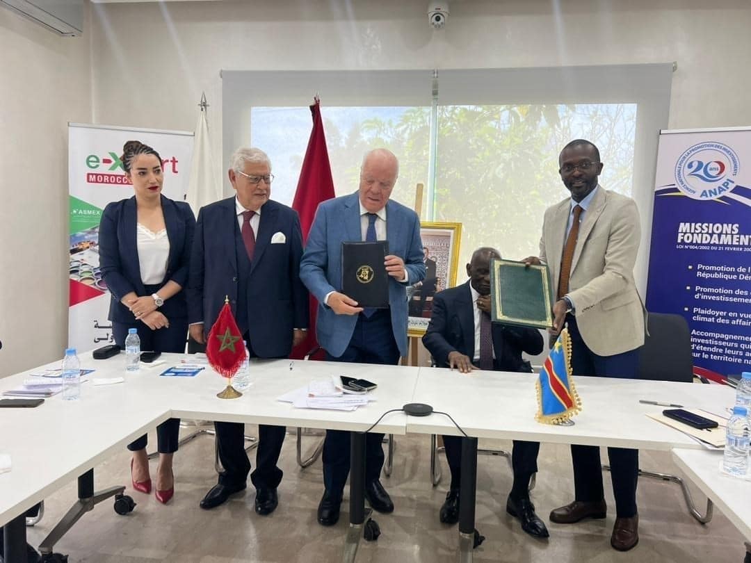 Signature d&rsquo;un protocole d&rsquo;accord entre l&rsquo;ANAPI et l&rsquo;ASMEX : nouvelle étape pour le développement des relations économiques entre le Royaume du Maroc et la RDC