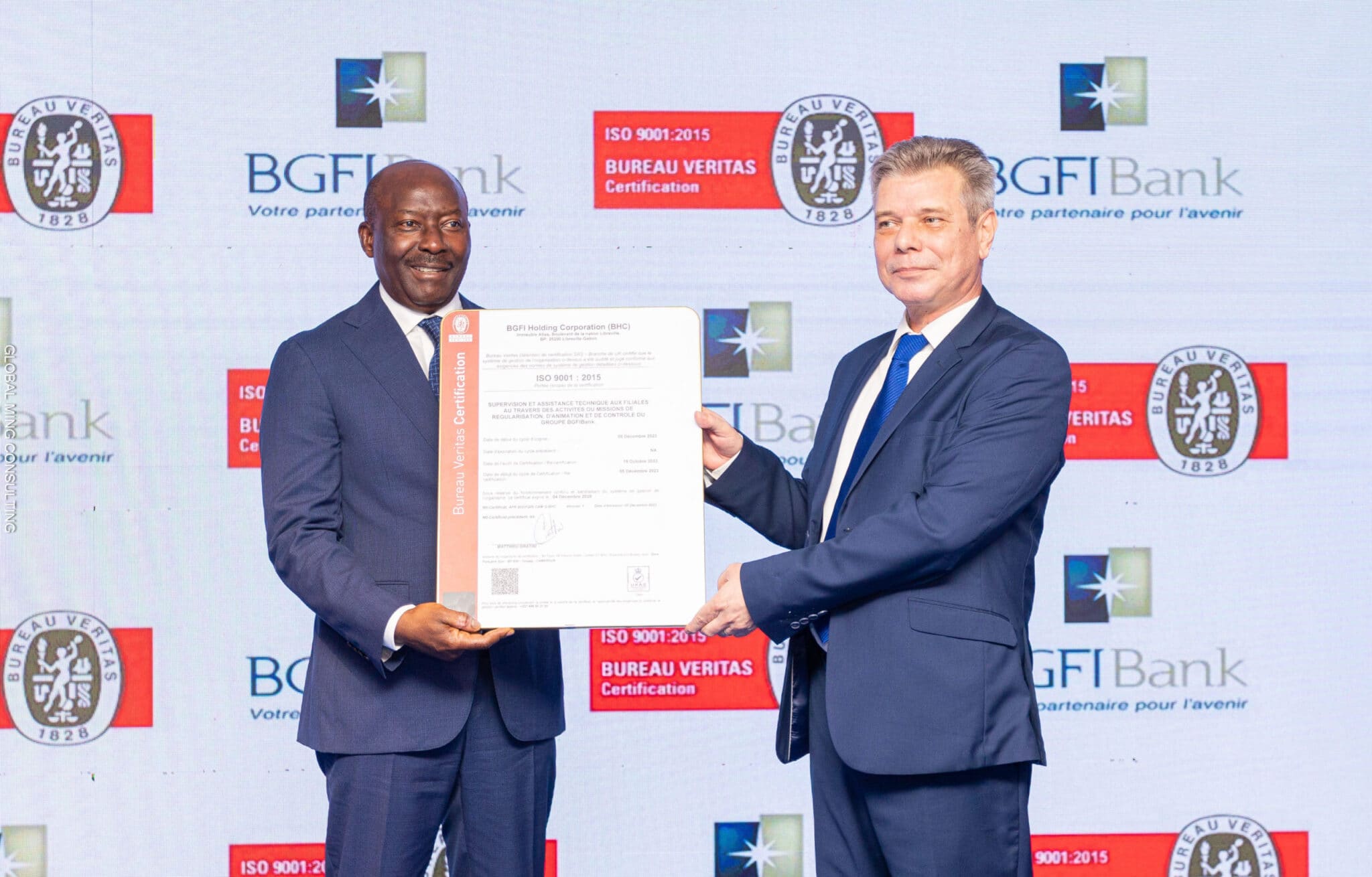 BGFI Holding Corporation certifié ISO 9001: 2015