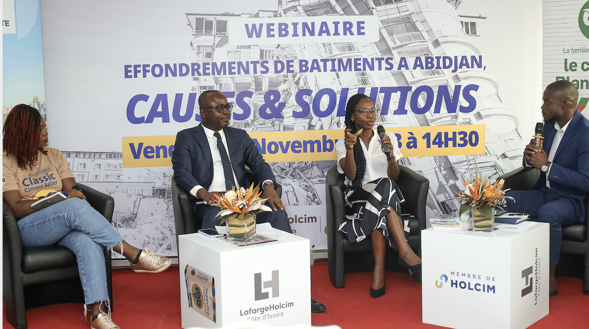 LafargeHolcim Côte d’Ivoire organise un Webinaire avec un panel d’experts sous le thème : « Effondrements de bâtiments à Abidjan, causes et solutions. »