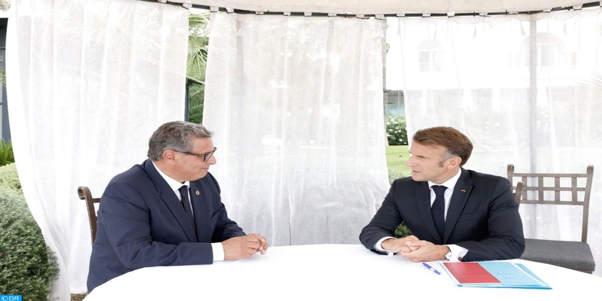 France : Emmanuel Macron rencontre Aziz Akhannouch à Saint-Raphaël
