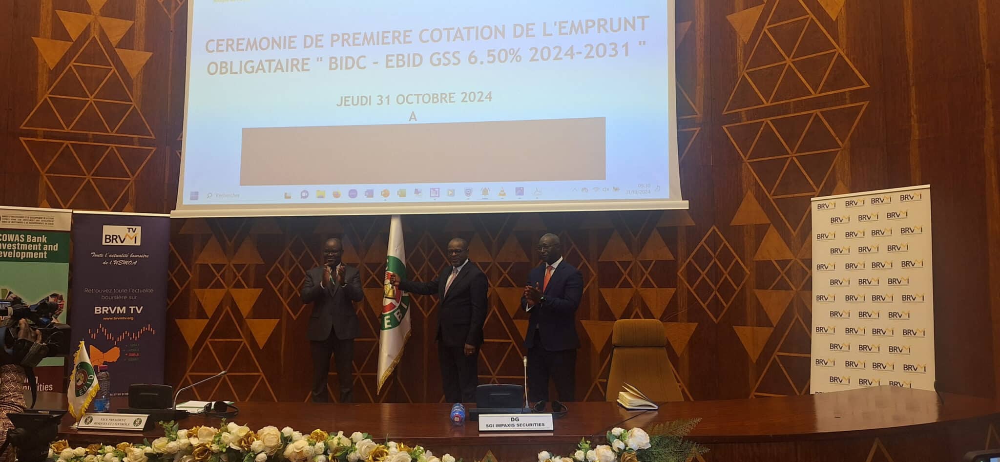 BRVM : l’emprunt obligataire « GSS BIDC-EBID 6,50% 2024 -2031» désormais admis à la cote
