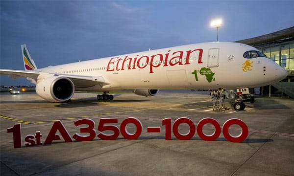 Ethiopian Airlines, élue meilleure compagnie aérienne d’Afrique, étrenne son premier Airbus A350-1000