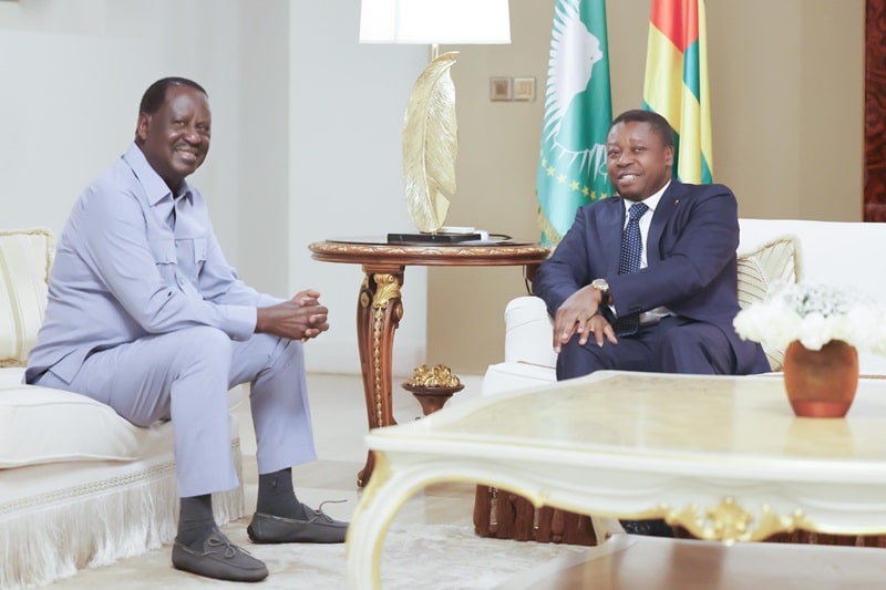Union africaine : Raila Odinga sollicite le soutien du Togo pour la succession de Moussa Faki Mahamat