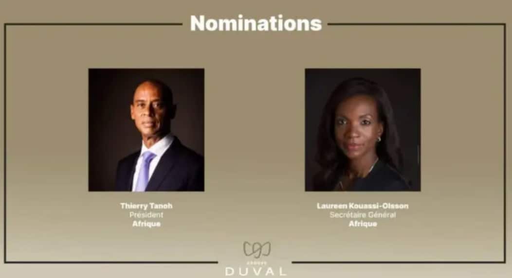 Le Groupe Duval Afrique renforce son leadership avec deux figures ivoiriennes de la finance