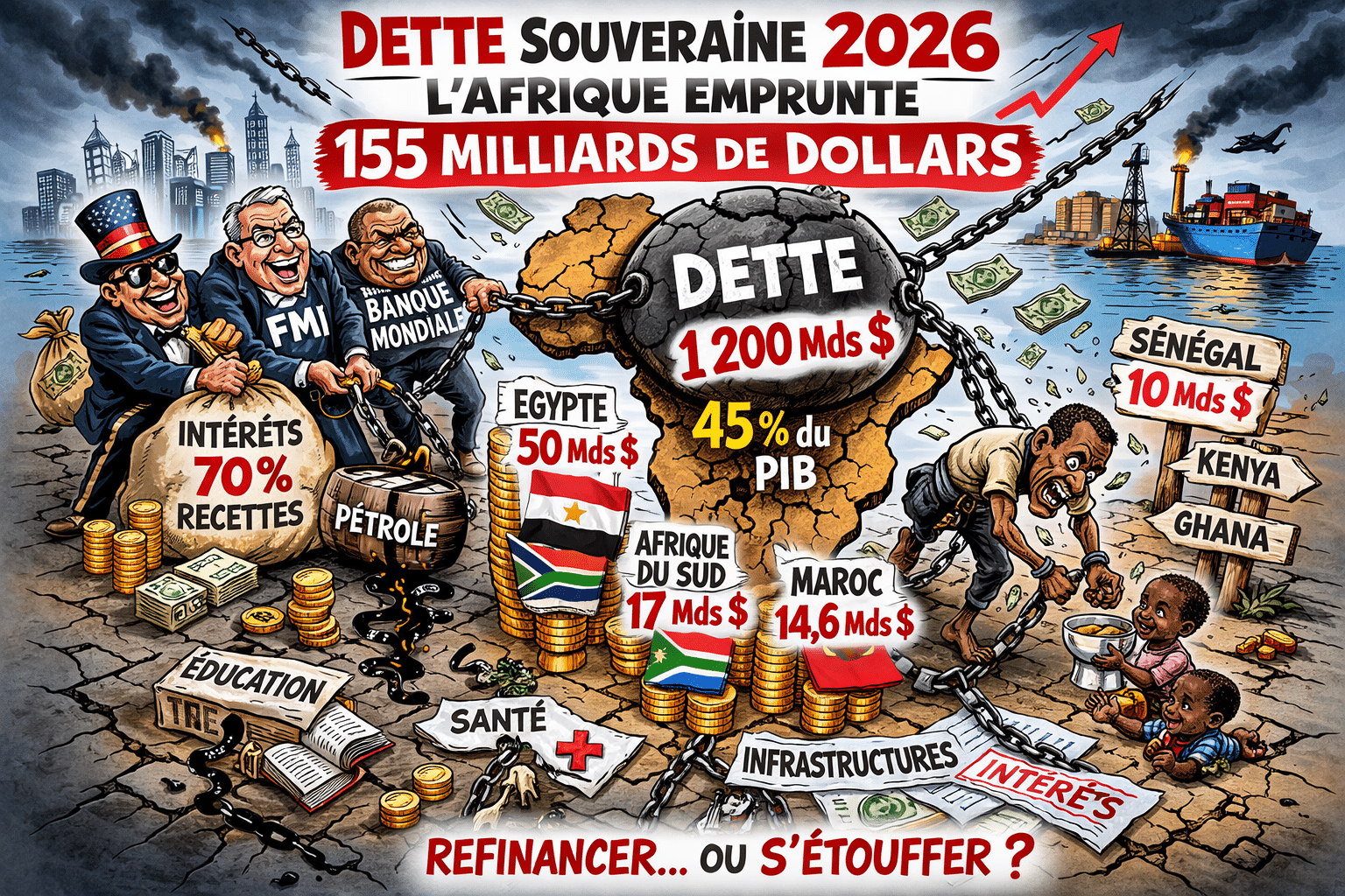 Dette souveraine 2026 : les Etats africains cherchent 155 milliards de dollars (S&P)