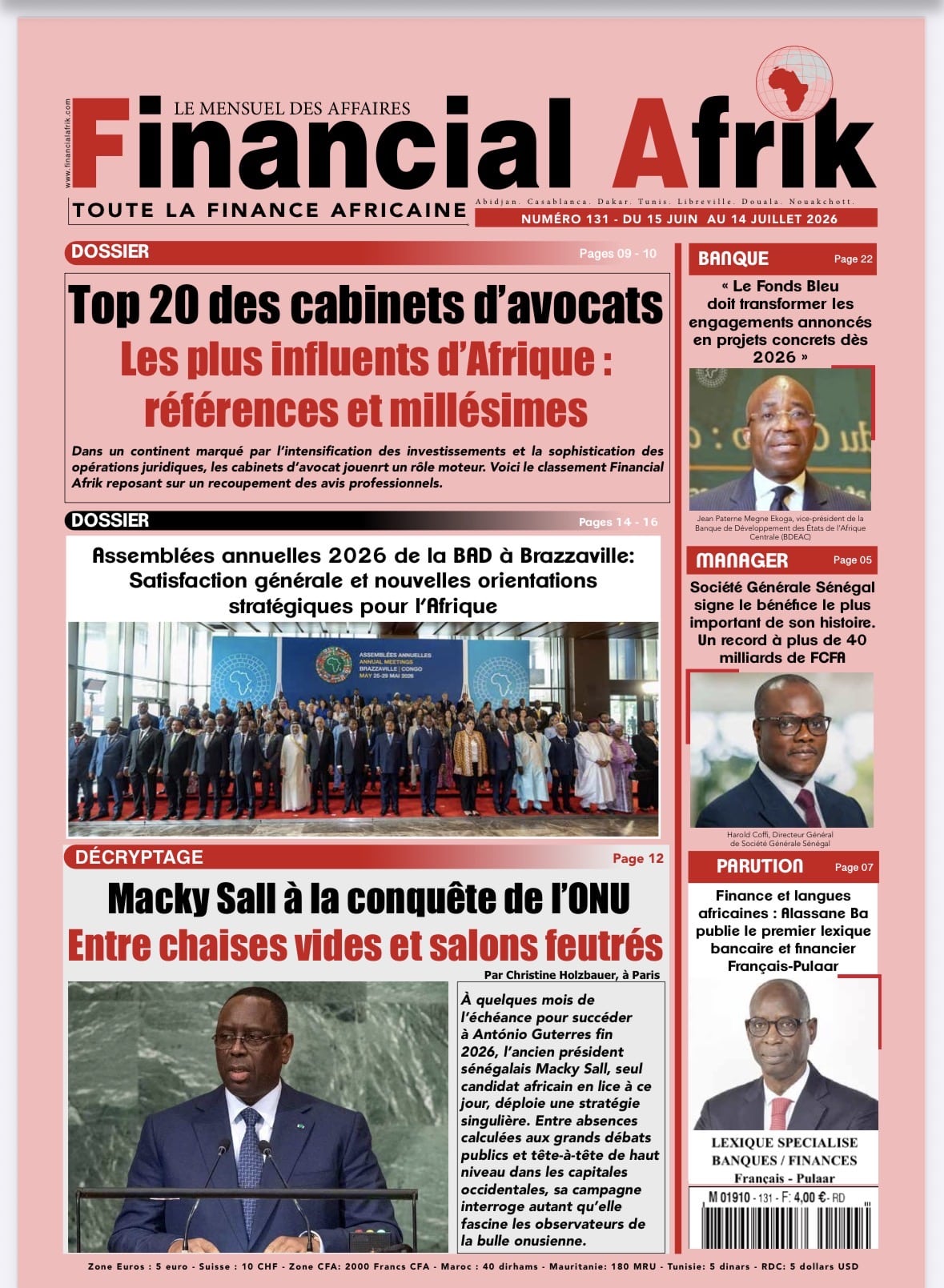 Au sommaire de Financial Afrik n°131 (Télécharger)